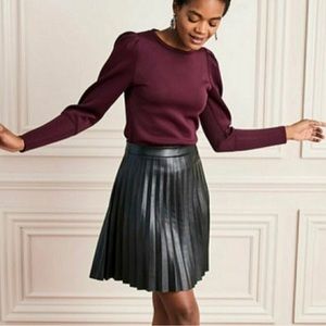 Stella & Dot maroon plum purple puff shoulder sleeve pullover shirt sz size M